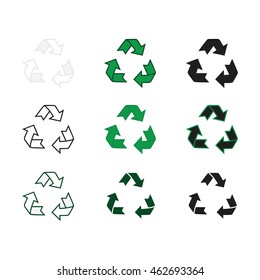 set Recycle sign isolated