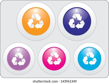 set of recycle sign isolated on grey background