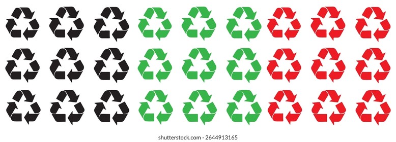 Set of recycle symbol,  set of recycle, reuse icons, reduce icons, save earth set, pollution free earth