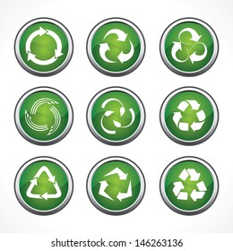 Set of recycle symbols and icons