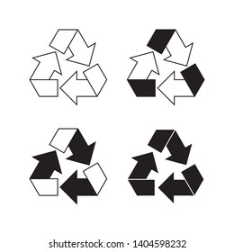 Set of recycle vector icons.