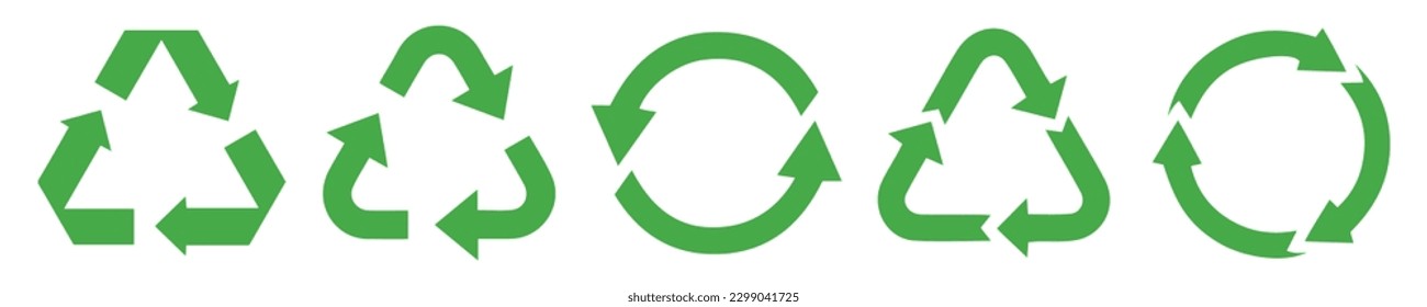 Set von Vektorsymbol wiederverwenden. Recycling-Symbol wiederverwenden. Vektorgrafik