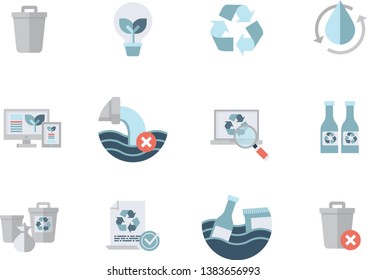 set of recycle waste management web icons 