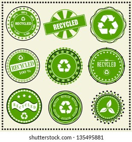 set of Recycled labels
