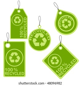 set of recycled tags