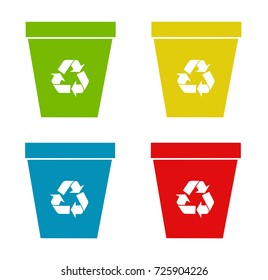 Set of recycling bins vector illustration