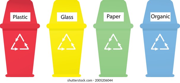 Set Recycling Garbage Bins Recycling Signs Stock Vector (Royalty Free ...