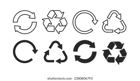 Set Recycling icon. Reuse, Reduce, Recycle concept . isolate on white background