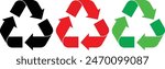 set of recycling icons. Editable fill colorful recycle logo symbol. vector illustration. Waste recycling innovation. Reuse, ecofriendly environment and save the planet