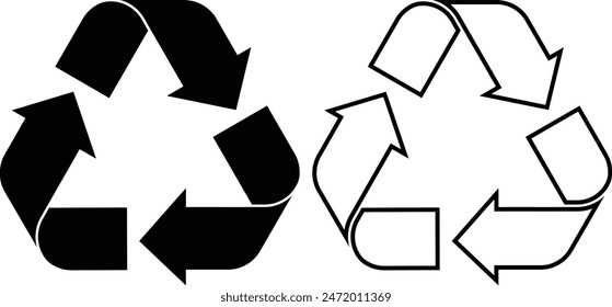 set of recycling icons. Editable fill colorful recycle logo symbol. vector illustration. Waste recycling innovation. Reuse, ecofriendly environment and save the planet