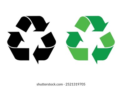 set of recycling icons. Editable fill colorful recycle logo symbol.