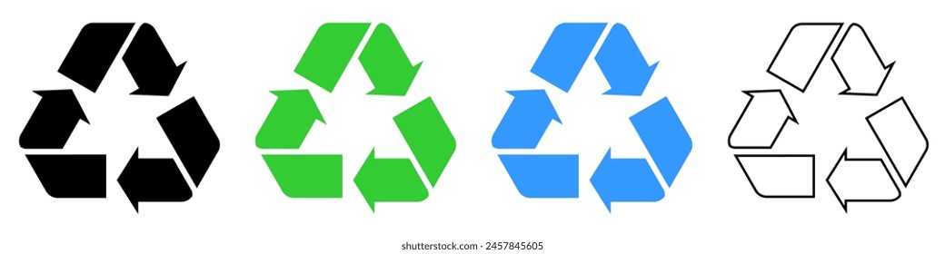 Set of recycling icons. Ideal for designers, marketers, and eco-conscious brands, this set is a must-have for promoting environmental awareness and green initiatives.