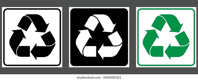 Set of recycling icons, plastic recycle symbol set, set of plastic recycling vector icons in different colour, recycle, symbol, vector, 
