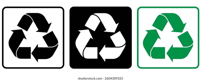 Set of recycling icons, plastic recycle symbol set, set of plastic recycling vector icons in different colour, recycle, symbol, vector, 
