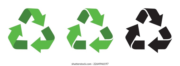 set of recycling icons. recycle logo symbol. vector illustration 10 eps.