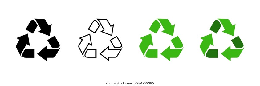 Set of recycling icons. Recycle logo symbol.