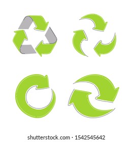 Set of recycling icons. Vector illustration on the isolated background
