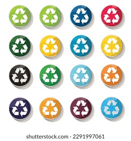 Set of recycling icons vector isolated
