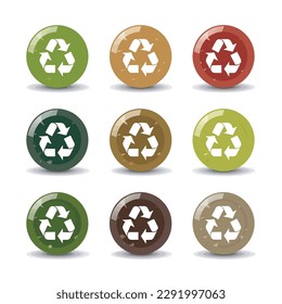 Conjunto de iconos de reciclado vectores aislados