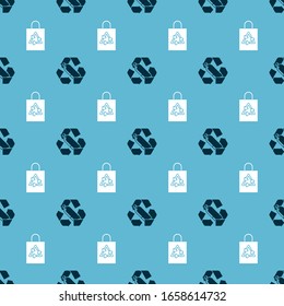 Set Recycling plastic bottle and Plastic bag with recycle on seamless pattern. Vector