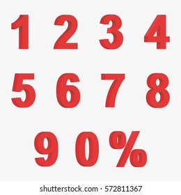 Red Numbers Symbols 3d Illustrations Set Stock Vector (Royalty Free ...