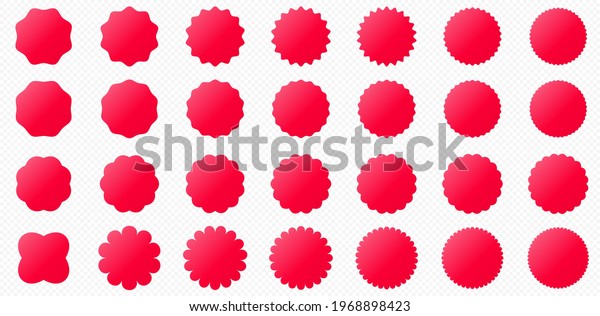 Set Red Advertising Stickers Promotional Tags Stock Vector (Royalty ...