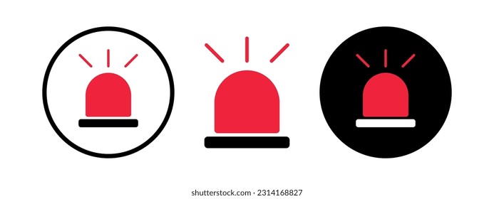 Set von rotem Alarm, Vektorsymbol. Einfache Sirenen-Design-Illustration.