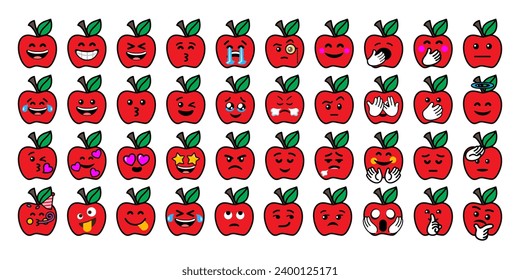 roter Apfel mit 40 Gesichtern