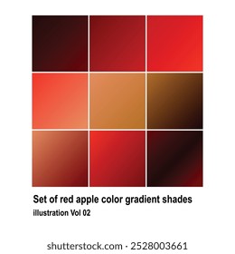 Set of red apple color gradient shades illustration Vol 02 