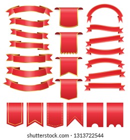 set of red arch  banner icon,red baner on white background, Red Web Ribbons,red realistic ribbon banner,esp10