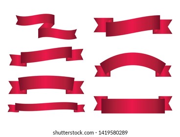 set of red arch  banner icon,red   Web Ribbons Set With Gradient Mesh on white background,Vector illustration. Place for your text. Ribbons for business and design. Design elements