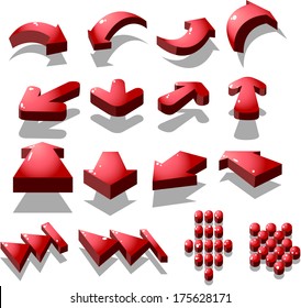 set of red arrow icon, created by vector