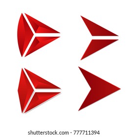 set of red arrow next logo sign  icon illustration isolated background