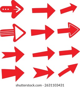 set red arrow  symbol on white background
