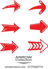 set red arrows icons on white isolate background
