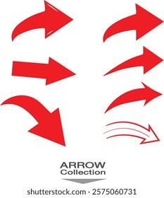 set red arrows icons on white isolate background
