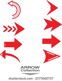 set red arrows icons on white isolate background
