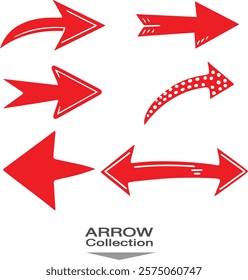 set red arrows icons on white isolate background
