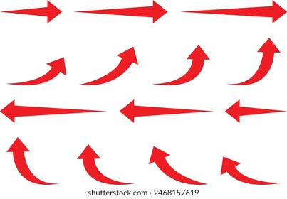 set of red arrows vector