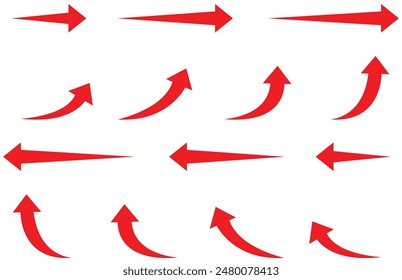 set of red arrows vector
