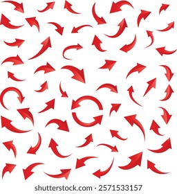 set of red arrows vector illustration red gradient arrow