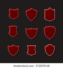 set of red badges label designs