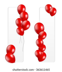 Set of Red Balloons, Vector Illustration. EPS10