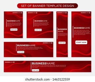 set of red banner template design with modern and simple concept user for web page, ads, annual report, banner, background, backdrop, flyer, brochure, card, poster, presentation layout 