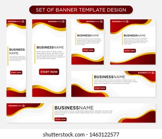 set of red banner template design with modern and simple concept user for web page, ads, annual report, banner, background, backdrop, flyer, brochure, card, poster, presentation layout 