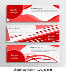 A set of red banner templates designed for the web and various headlines are available in three different designs.