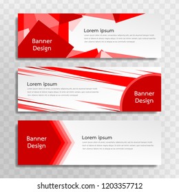 A set of red banner templates designed for the web and various headlines are available in three different designs.