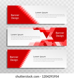 A set of red banner templates designed for the web and various headlines are available in three different designs.