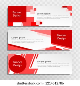 A set of red banner templates designed for the web and various headlines are available in three different designs.