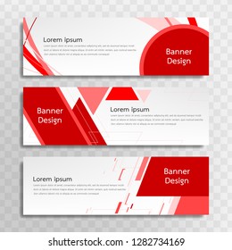 A set of red banner templates designed for the web and various headlines are available in three different designs.